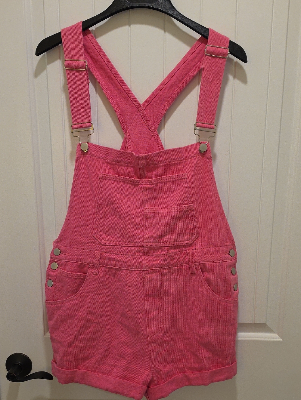 Hot Pink Short Overalls Size Large